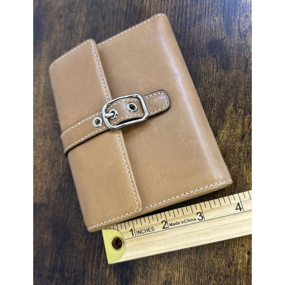 Coach Soho Buckle Trifold Wallet Saddle Brown Leather Deep Red Inner Vintage Y2K - Picture 11 of 16